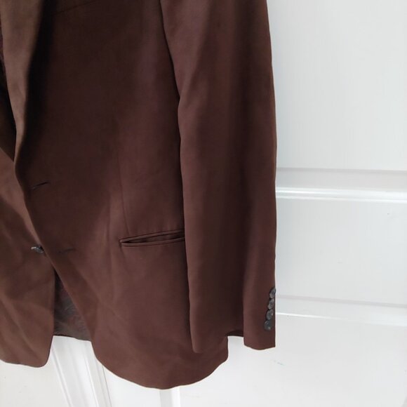Ralph Lauren Mens Brown 2 Button Polyester Blazer Sz 38R - Picture 4 of 9